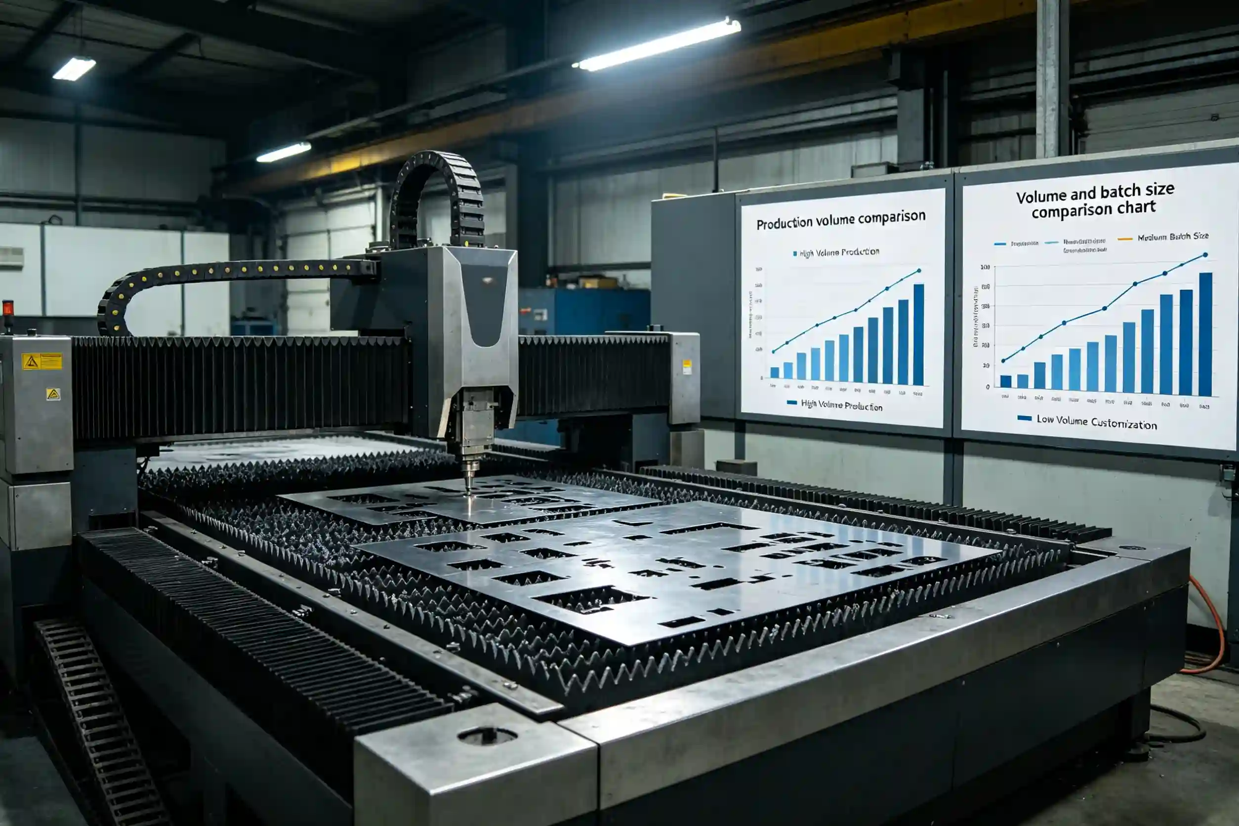 Volume and batch size comparison chart Production volume comparison