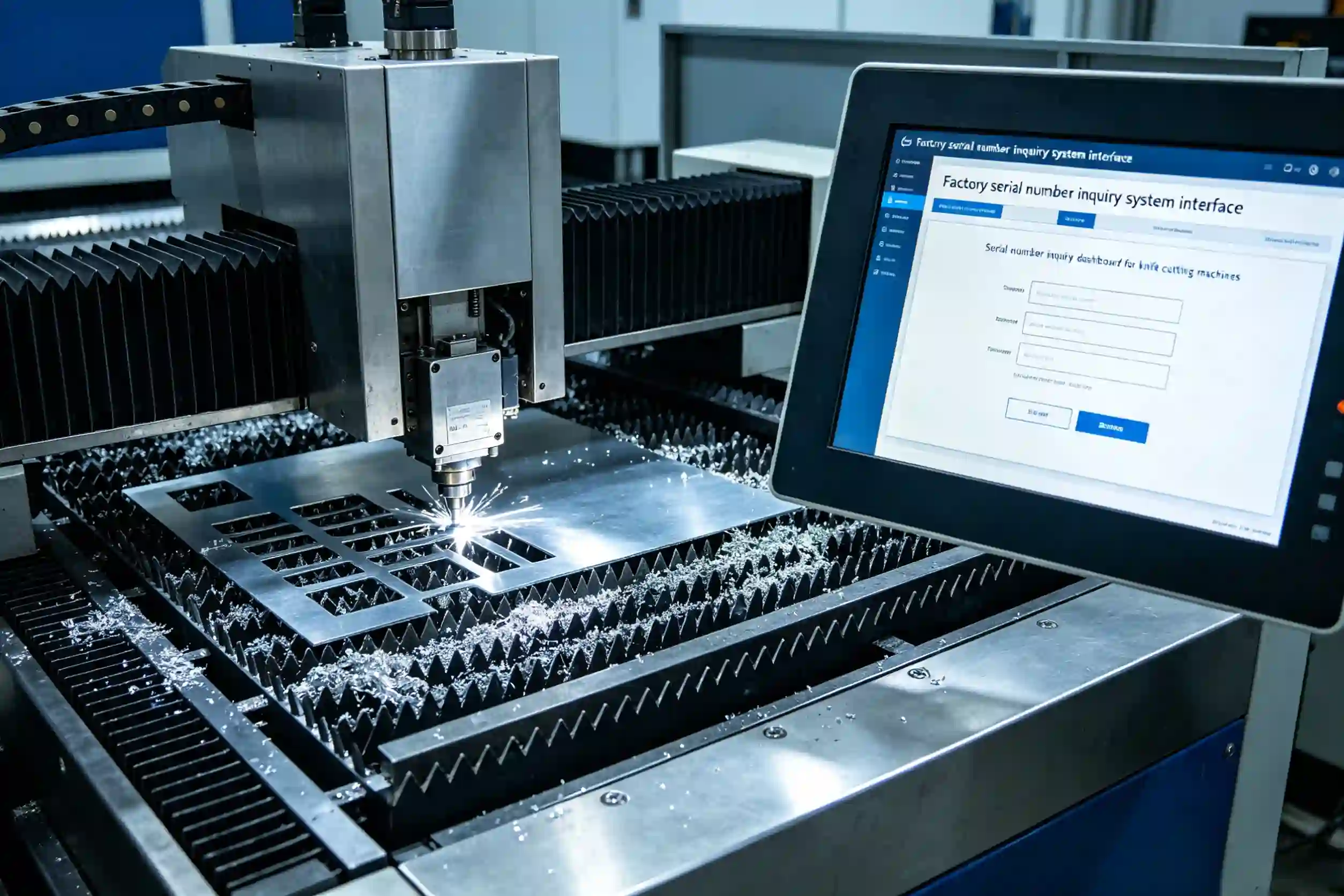Serial number inquiry system dashboard for knife cutting machines Factory serial number inquiry system interface