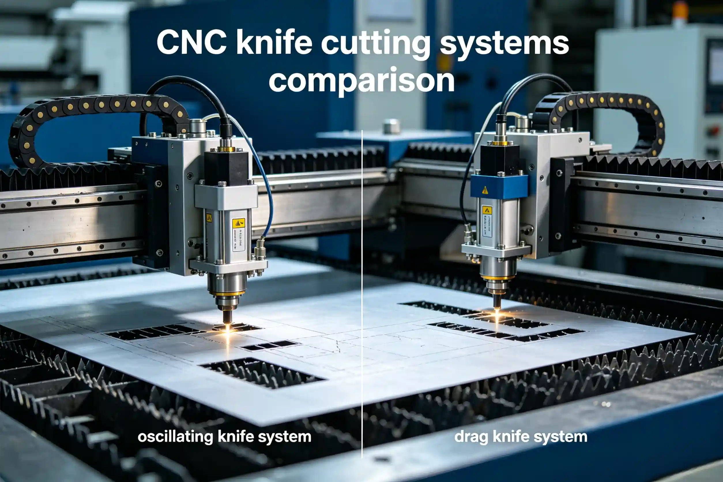 oscillating knife vs drag knife systems CNC knife cutting systems comparison