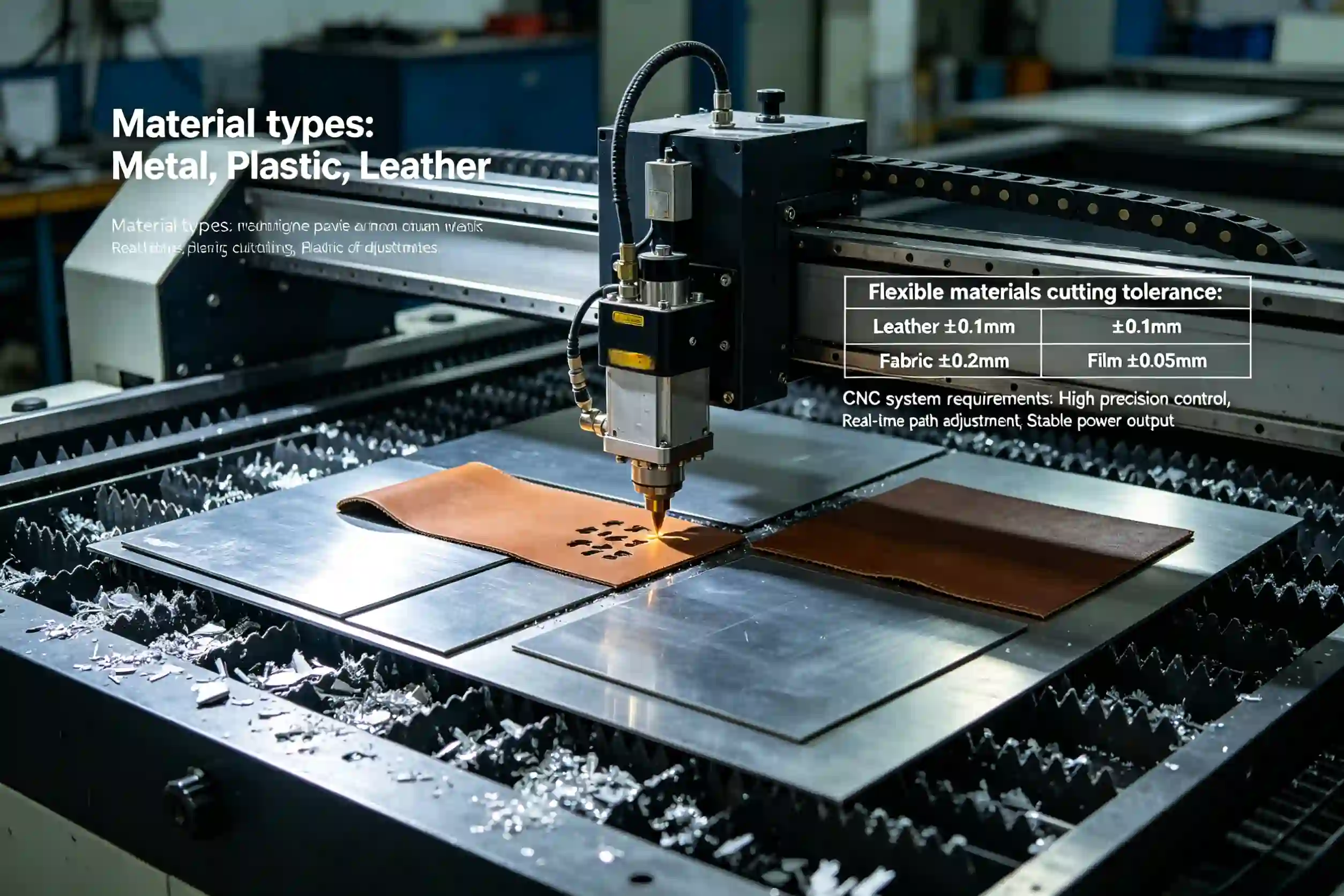 Flexible materials cutting tolerance comparison Material types and CNC system requirements