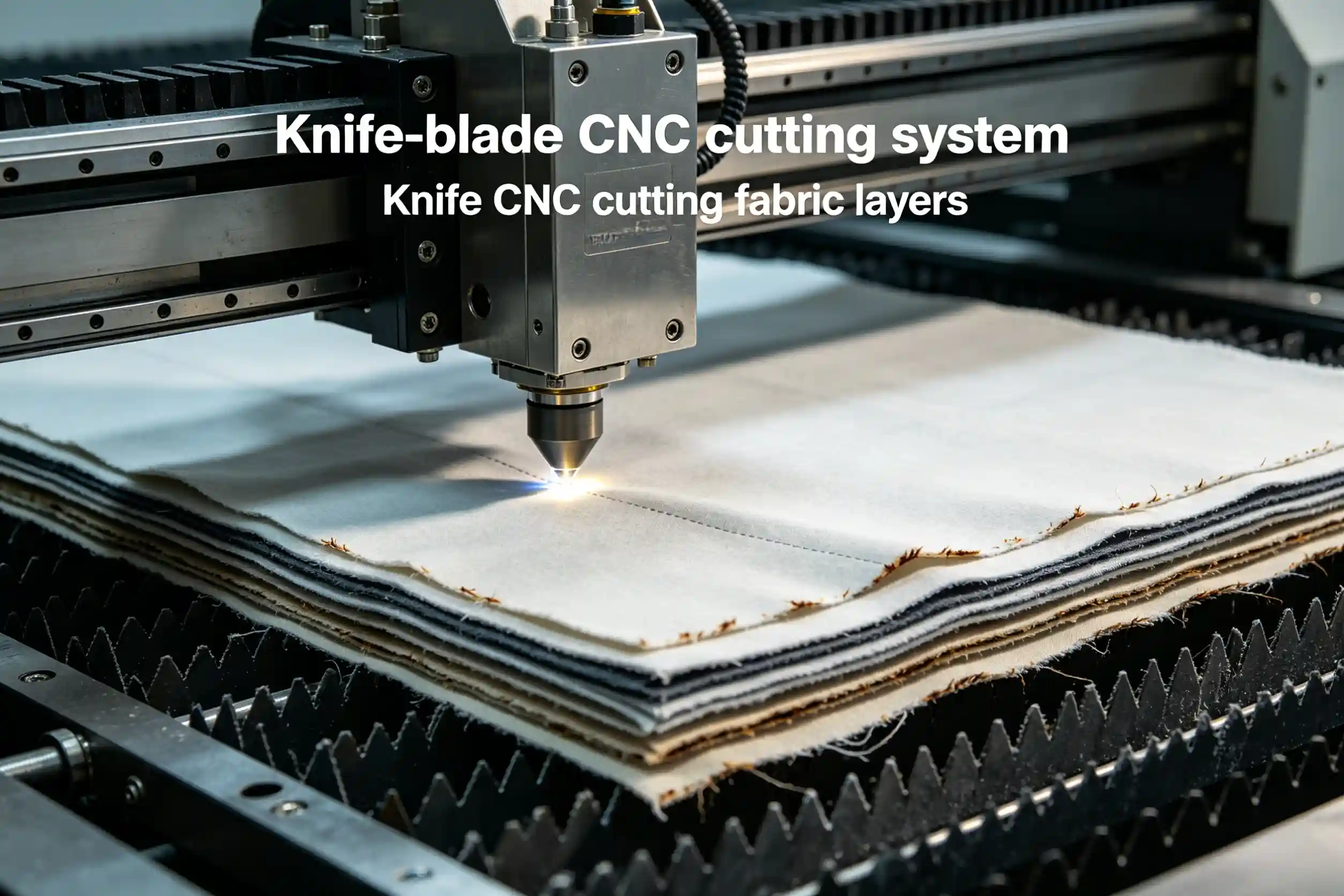 Knife CNC cutting fabric layers Knife-blade CNC cutting system