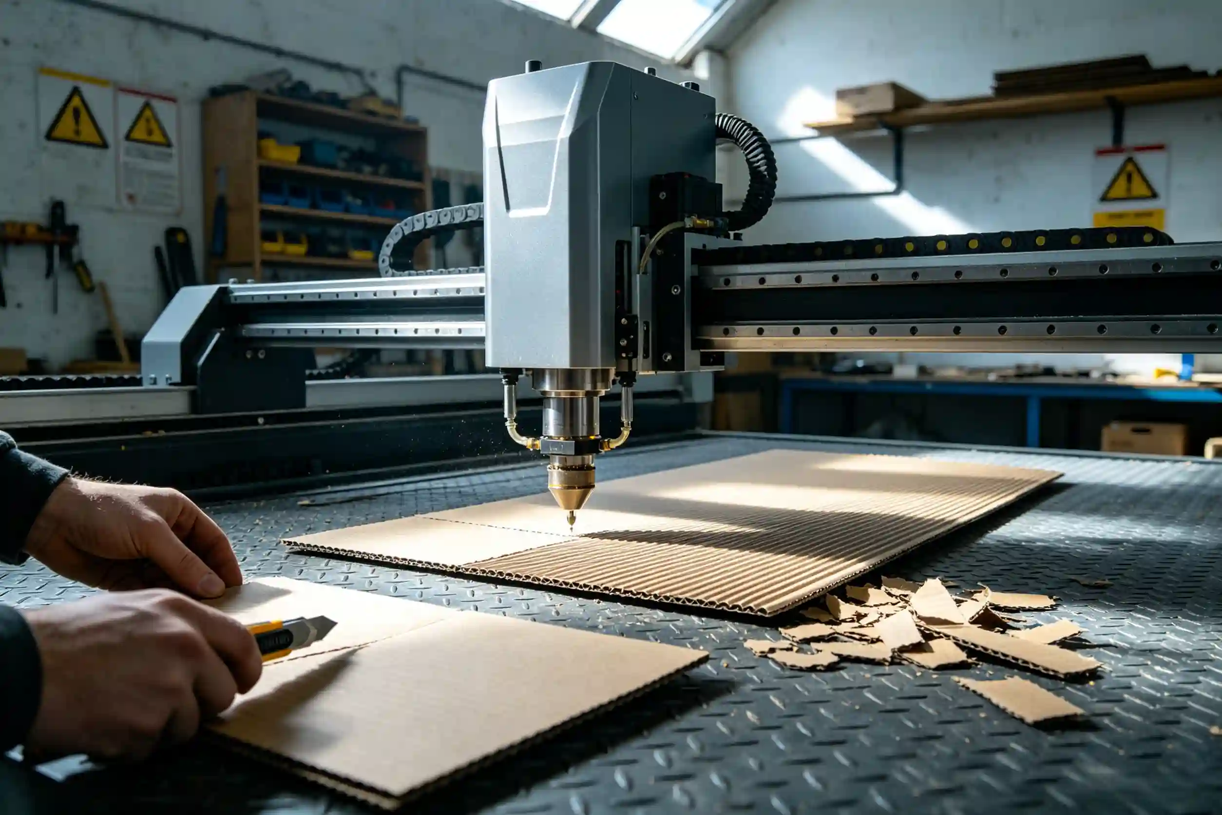 hand cutting cardboard manual cardboard cutting with utility knife