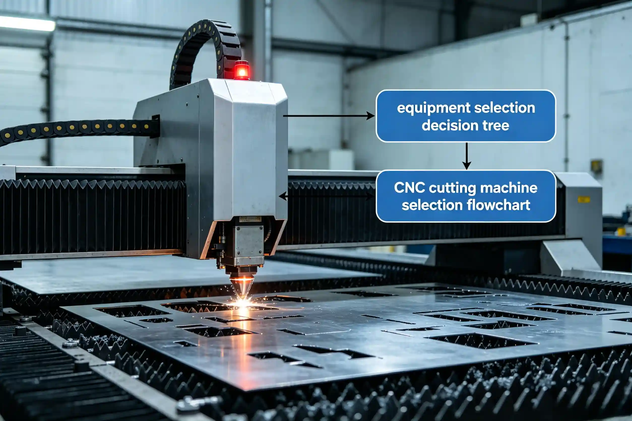 CNC cutting machine selection flowchart equipment selection decision tree