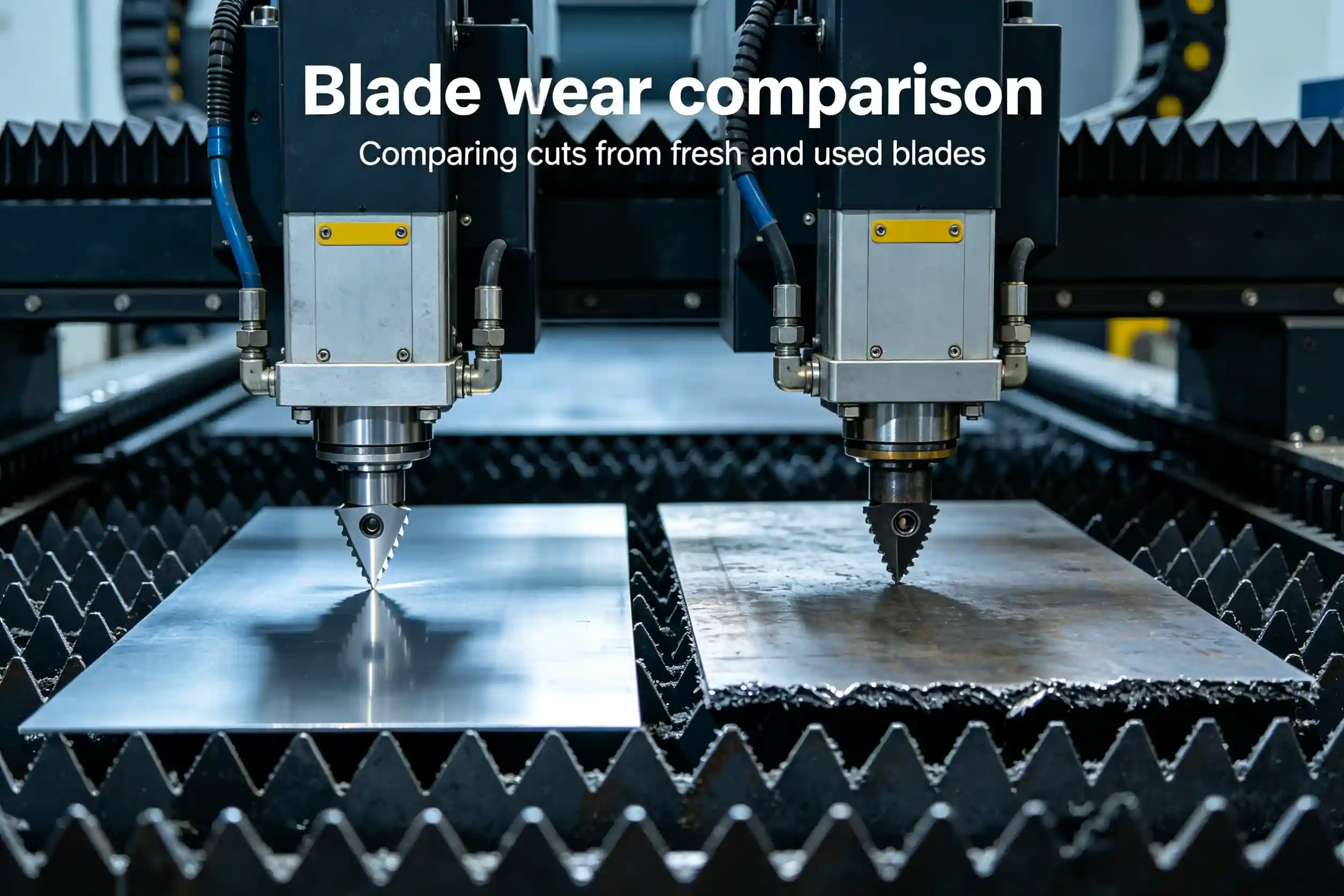 Comparing cuts from fresh and used blades Blade wear comparison