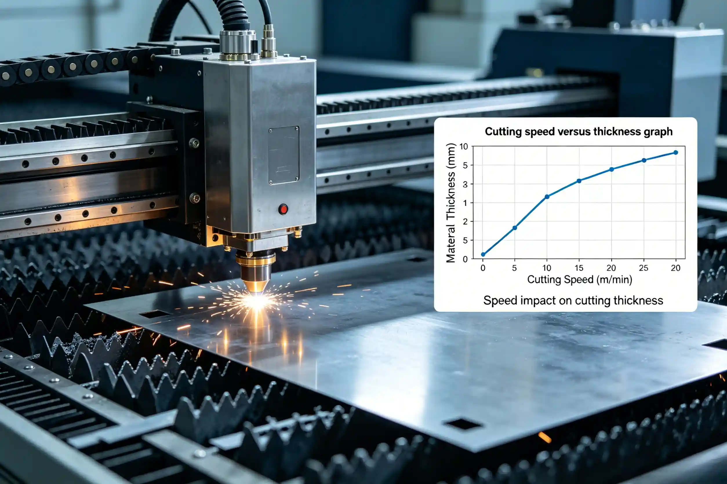 Cutting speed versus thickness graph