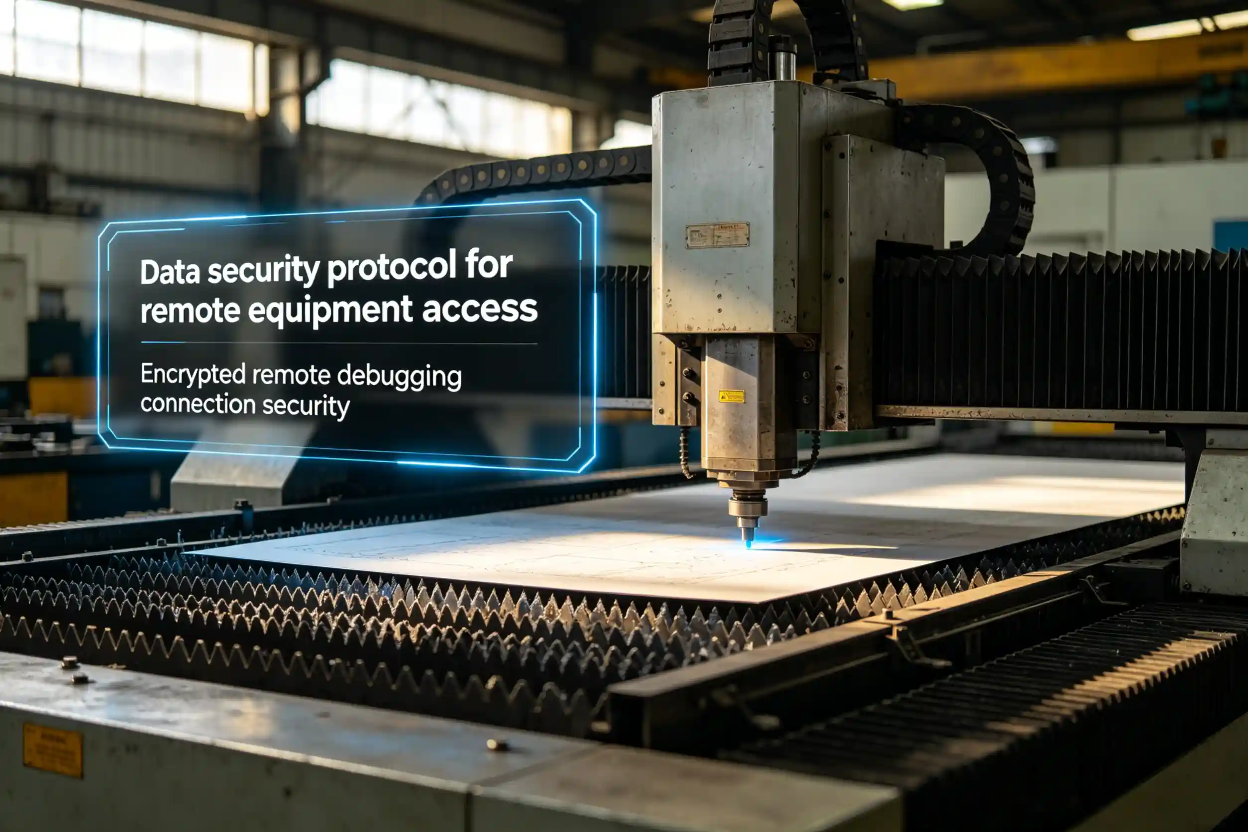 Encrypted remote debugging connection security Data security protocol for remote equipment access