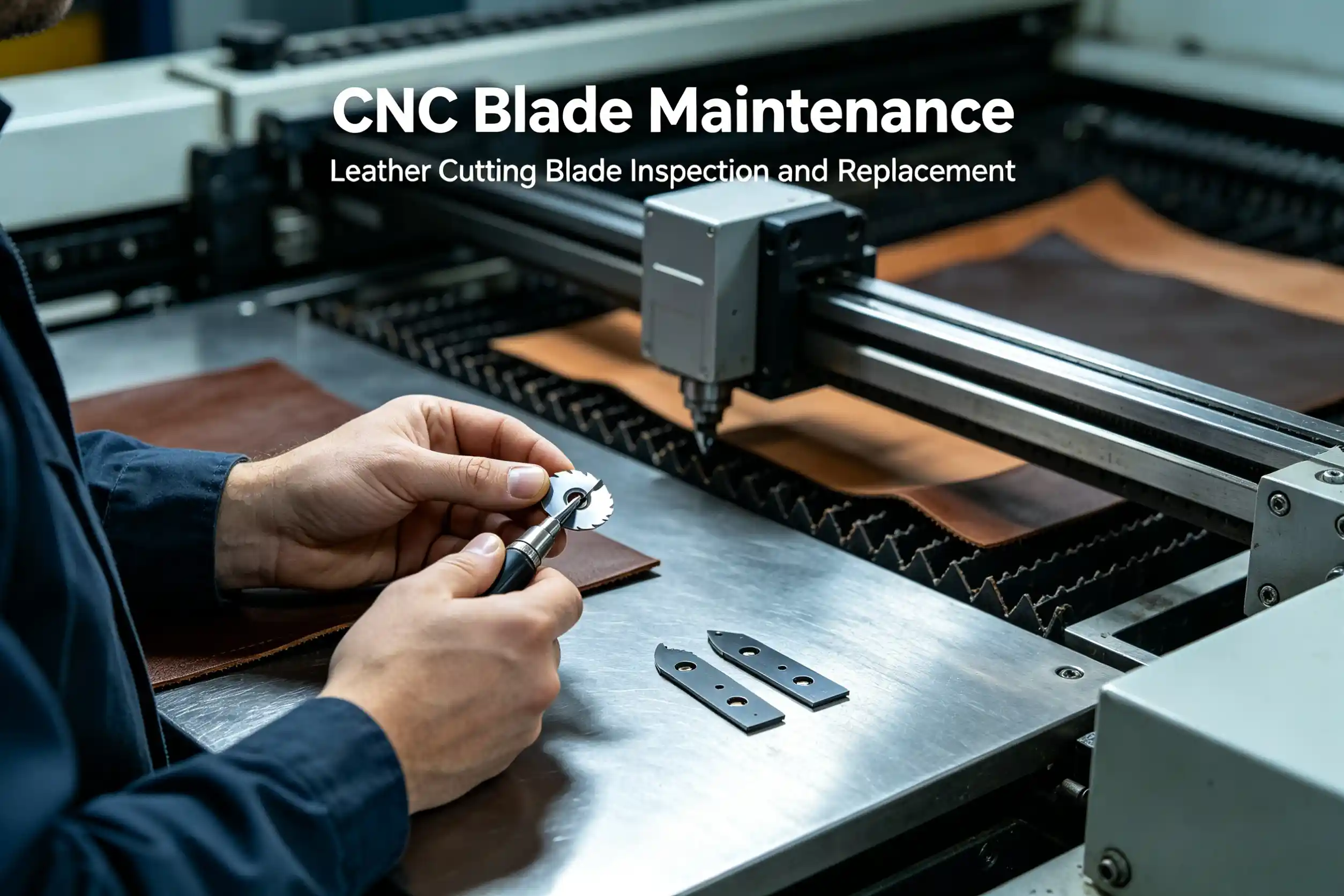leather cutting blade inspection and replacement CNC blade maintenance