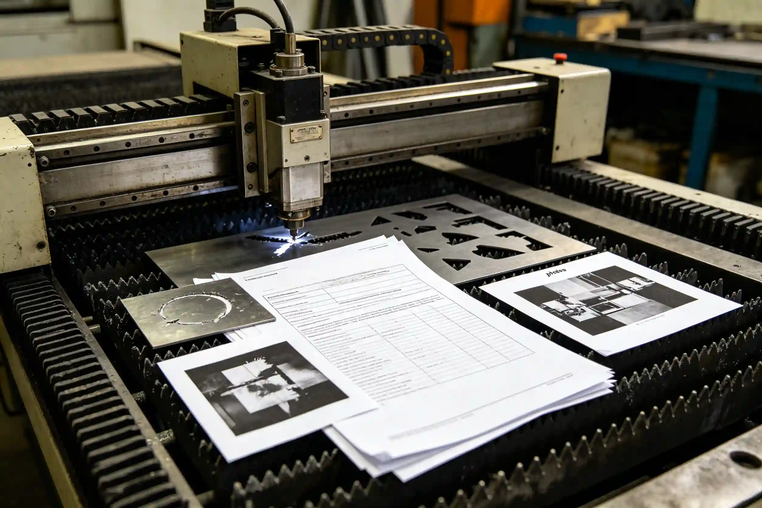 email with knife cutting machine problem photos and videos post-acceptance issue reporting