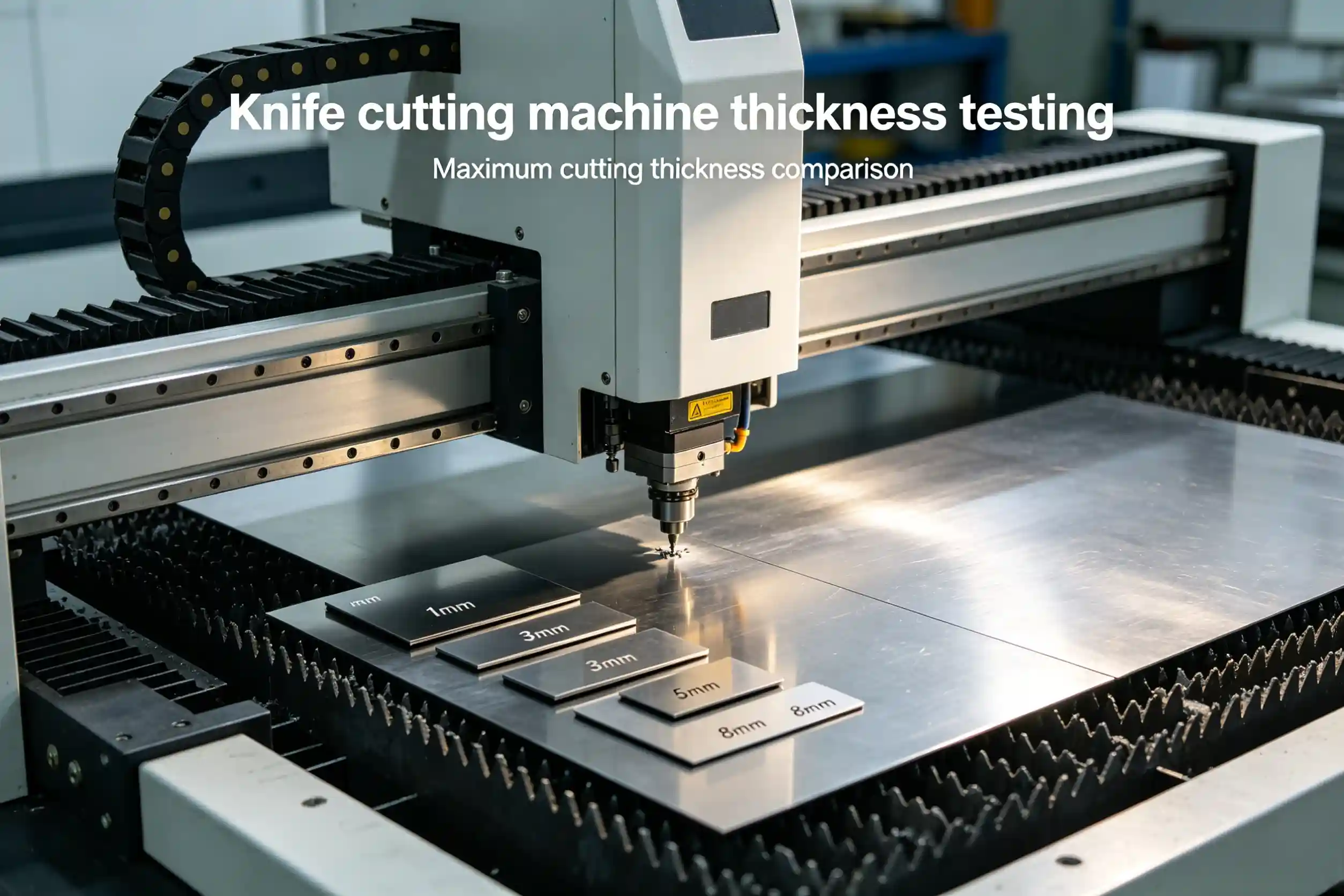 Knife cutting machine thickness testing