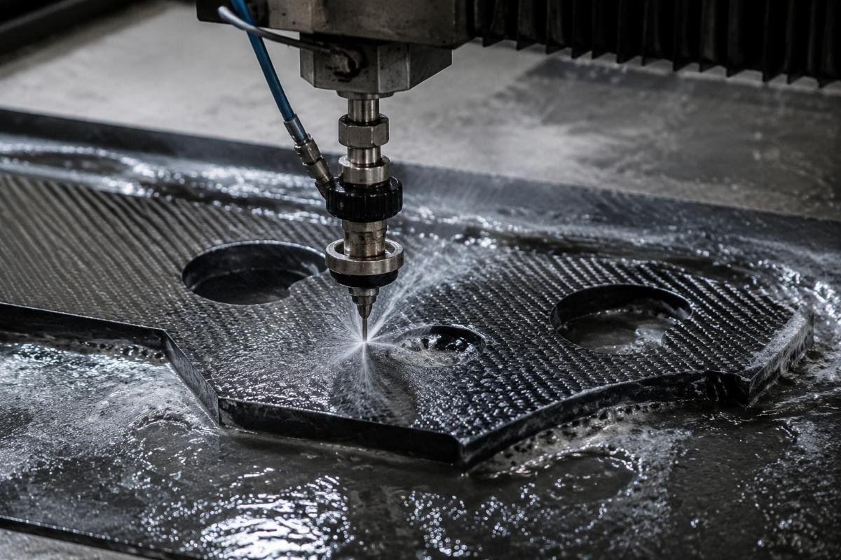 waterjet cutting thick carbon fiber laminates