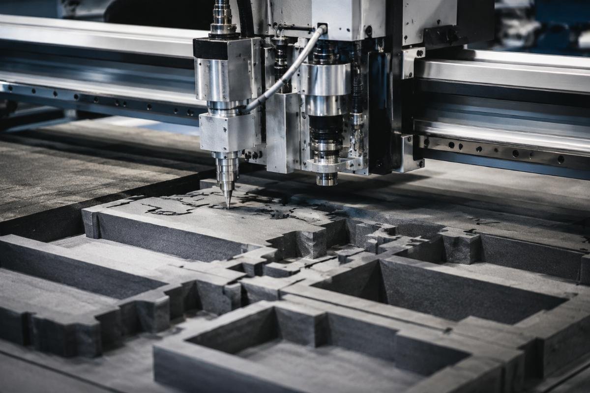 Knife cutting machine for packaging inserts