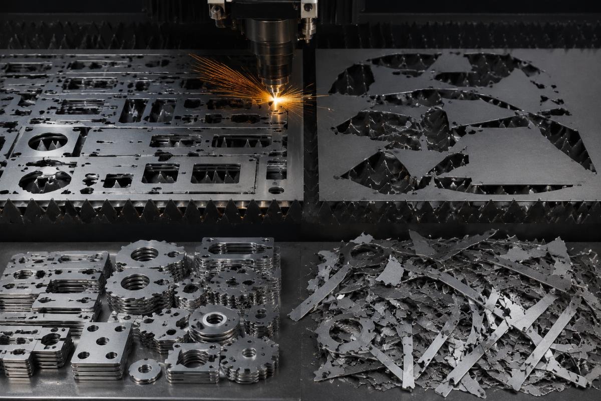 Material waste comparison
