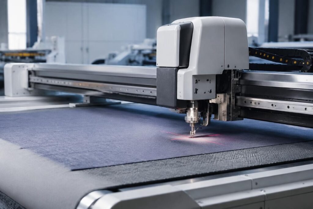 Knife cutting equipment in factory setting