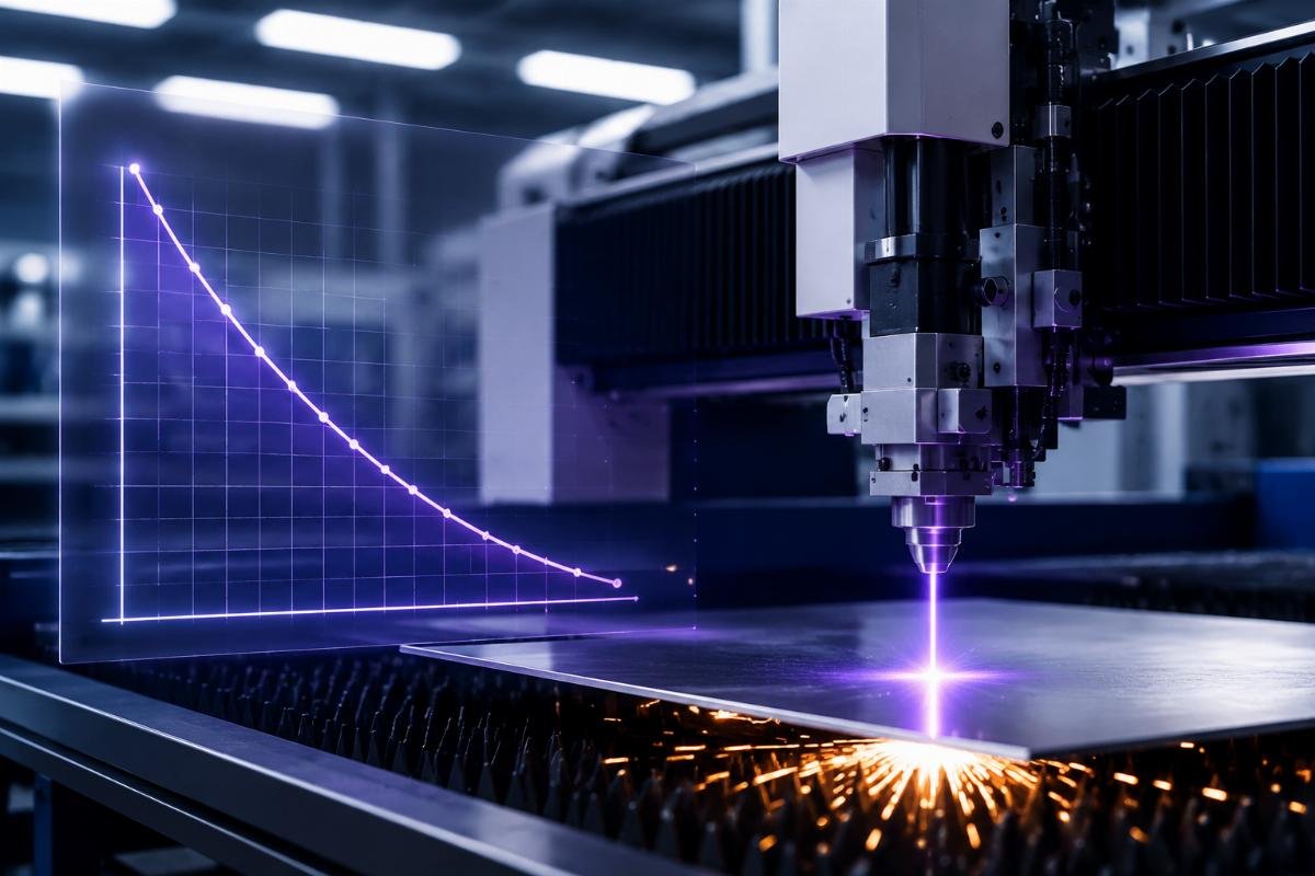 Speed impact on cutting thickness Cutting speed versus thickness graph