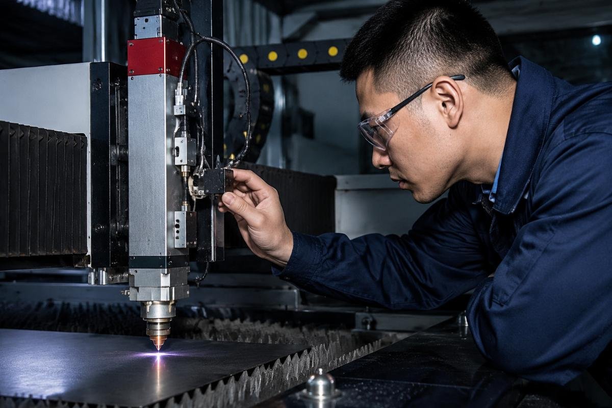 Operator checking machine sensors based on fault code