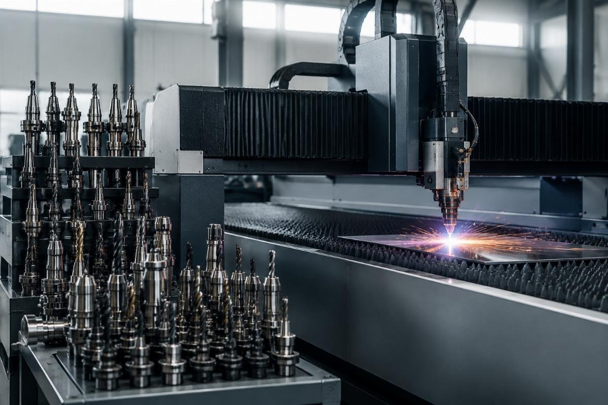 Common new workshop owner error of unused tools stacked next to a CNC machine