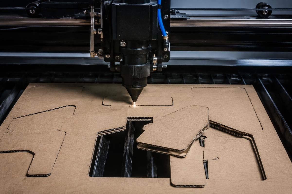 Free sample cutting test run on corrugated cardboard