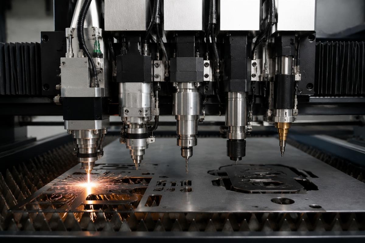 Customizable CNC cutting machine with modular tool heads